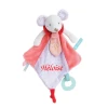 Baby'Nat - Les Super Doudous - Doudou Plat Souris Rose 40 Cm
