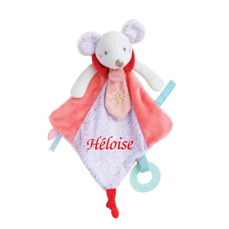 Baby'Nat - Les Super Doudous - Doudou Plat Souris Rose 40 Cm 1 Baby'Nat - Les Super Doudous - Doudou Plat Souris Rose 40 Cm