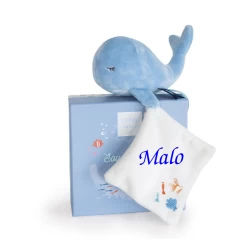 Doudou Et Compagnie - Sous L'océan Baleine Bleue Avec Doudou 20 Cm