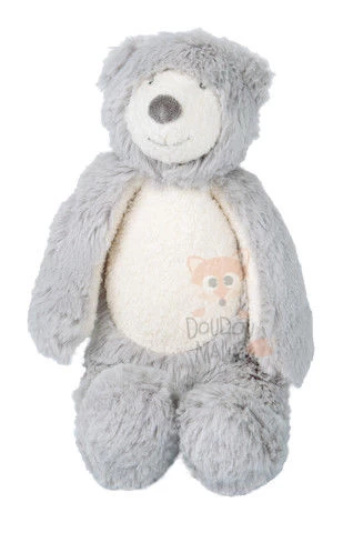 Moulin Roty Collection La Bande à Basile Hochet Doudou Ours Gris Blanc 1 Moulin Roty Collection La Bande à Basile Hochet Doudou Ours Gris Blanc