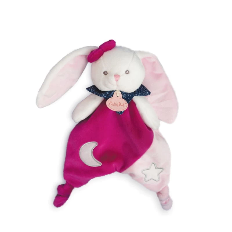 Baby'Nat - Les Luminescents - Doudou Plat Lapin Rose 2 Baby'Nat - Les Luminescents - Doudou Plat Lapin Rose – Image 2