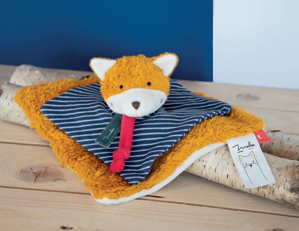 Maïlou Tradition - Coton Bio & Made In France - Doudou Carré Renard 25 Cm 1 Maïlou Tradition - Coton Bio & Made In France - Doudou Carré Renard 25 Cm