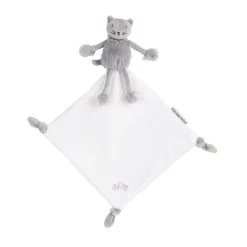 Pioupiou Et Merveilles - Les Doux Bidous - Oscar Le Chat Doudou Mouchoir Gris 35 Cm