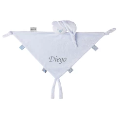 Nattou Lapidou Maxi Doudou Plat écoconçu Ours Bleu Ciel 40 Cm