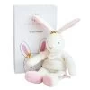 Doudou Et Compagnie - Lapin étoile Rose - Peluche Blanc Rose 25 Cm