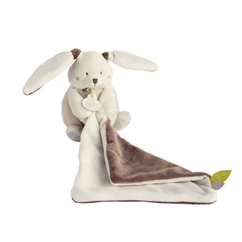 Baby'Nat - Les Layettes - Doudou Mouchoir Lapin Blanc Marron 30 Cm 1 Baby'Nat - Les Layettes - Doudou Mouchoir Lapin Blanc Marron 30 Cm