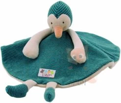 Moulin Roty Les Loupiots Doudou Plat Pingouin Bleu