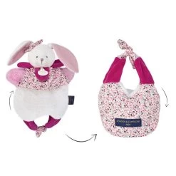 Doudou Et Compagnie - Les Petits Fûtés - Doudou Marionnette Cerise Le Lapin Rose 30 Cm