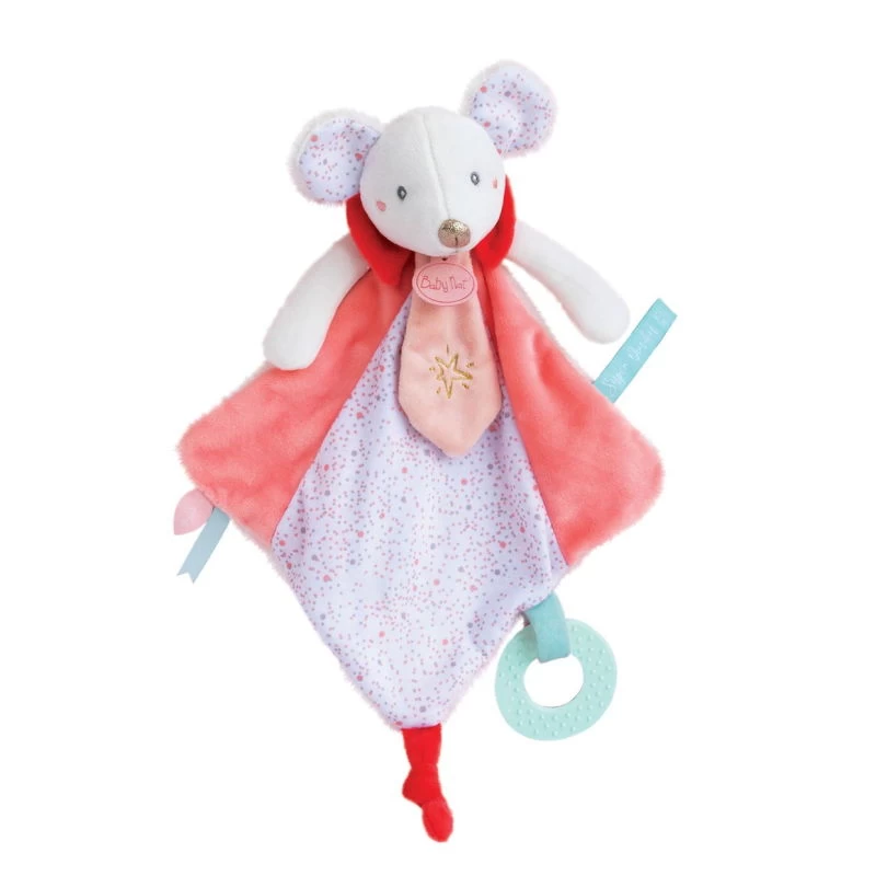 Baby'Nat - Les Super Doudous - Doudou Plat Souris Rose 40 Cm 2 Baby'Nat - Les Super Doudous - Doudou Plat Souris Rose 40 Cm – Image 2