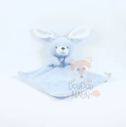 Mes Petits Cailloux Doudou Plat Lapin Bleu