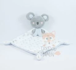 Mots D'enfants Doudou Plat Koala Bleu Blanc Gris