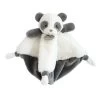 Baby'Nat - Mon P'tit Panda Doudou Plat Blanc Gris 25 Cm