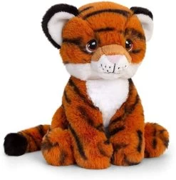 Keel Toys Peluche Tigre écoconçue Marron Noir 25 Cm