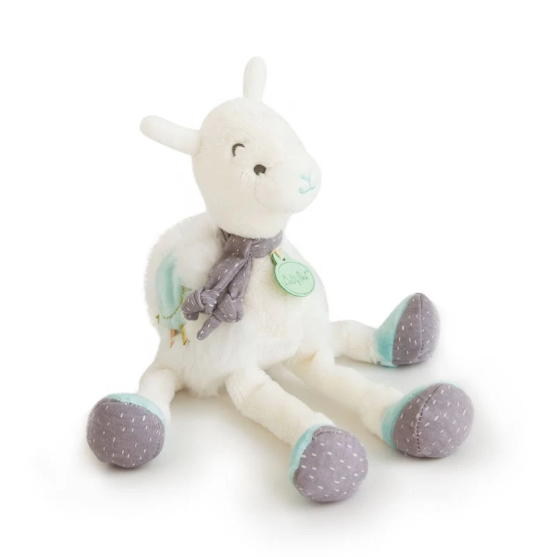Baby'Nat - Petits Voyageurs - Peluche Lama Blanc Bleu 27 Cm 1 Baby'Nat - Petits Voyageurs - Peluche Lama Blanc Bleu 27 Cm