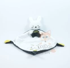 Mots D'enfants Doudou Plat Lapin Trop Mignonne Blanc Gris Jaune